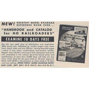 Model Railroad Equipment Catalog Vintage Print Ad Original 1954 New York NY u